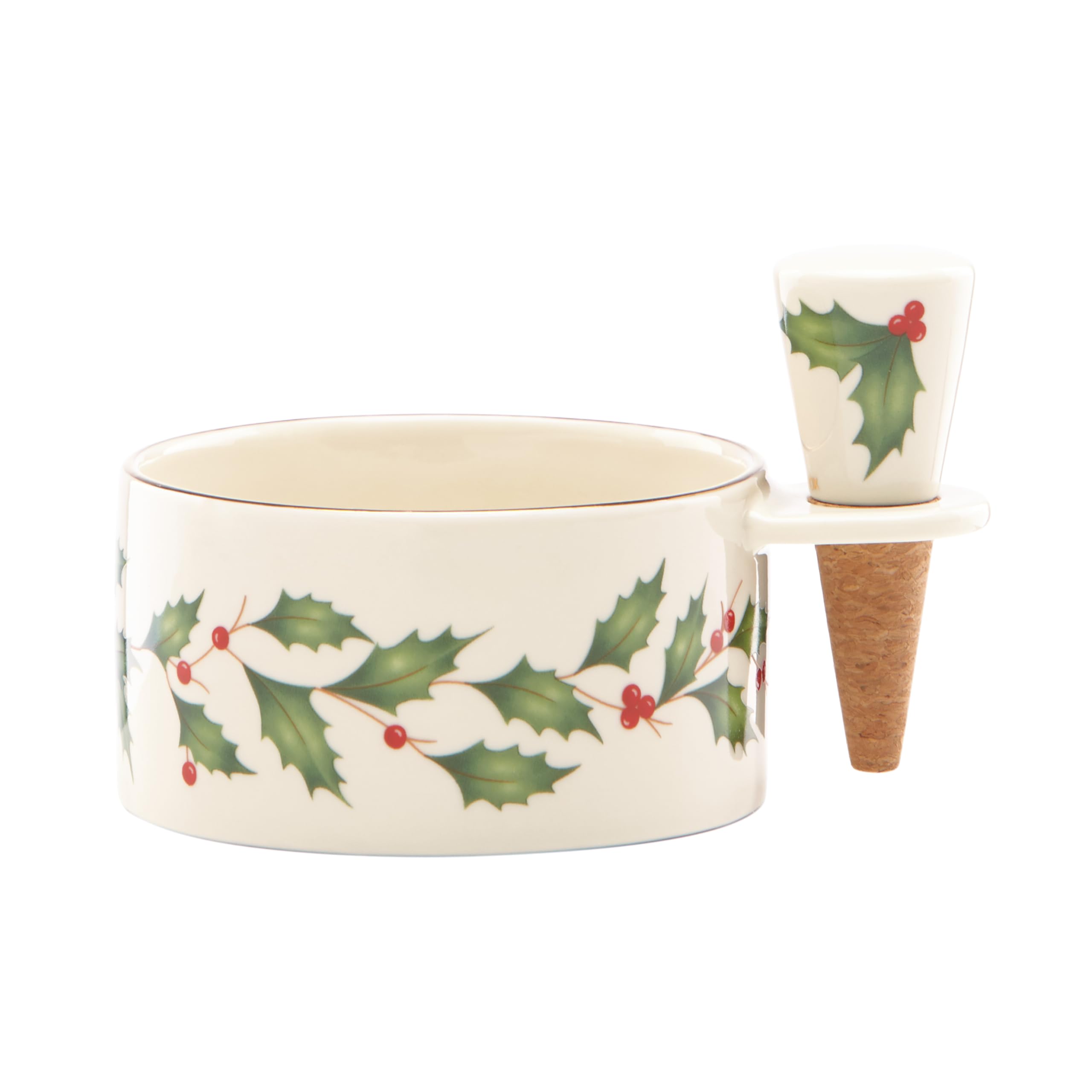 Lenox hosting the holidays wine coaster with holly motif and 24-karat gold accents.