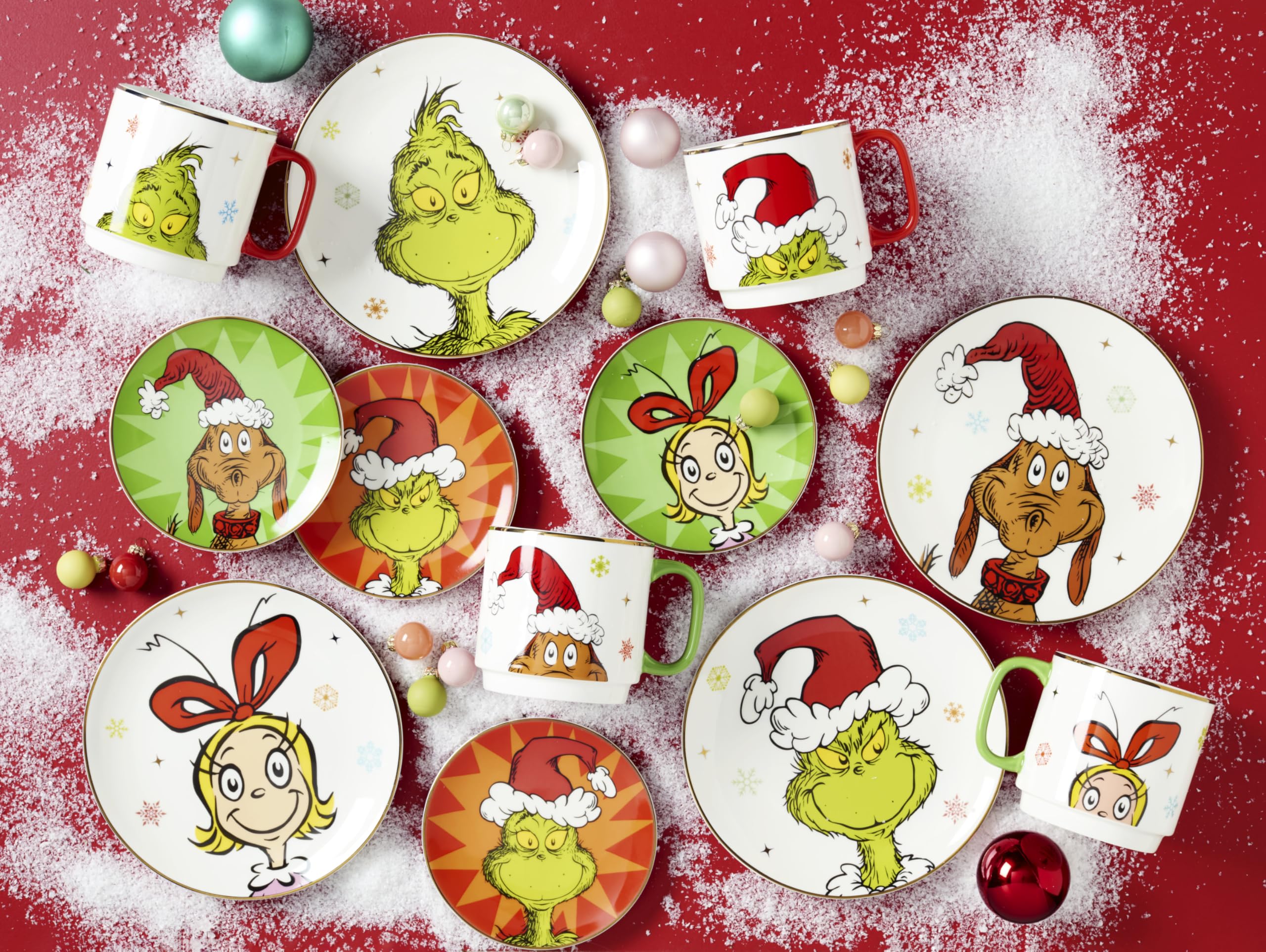 Lenox Merry Grinchmas accent plate christmas-decor, adds seasonal flair for gatherings.
