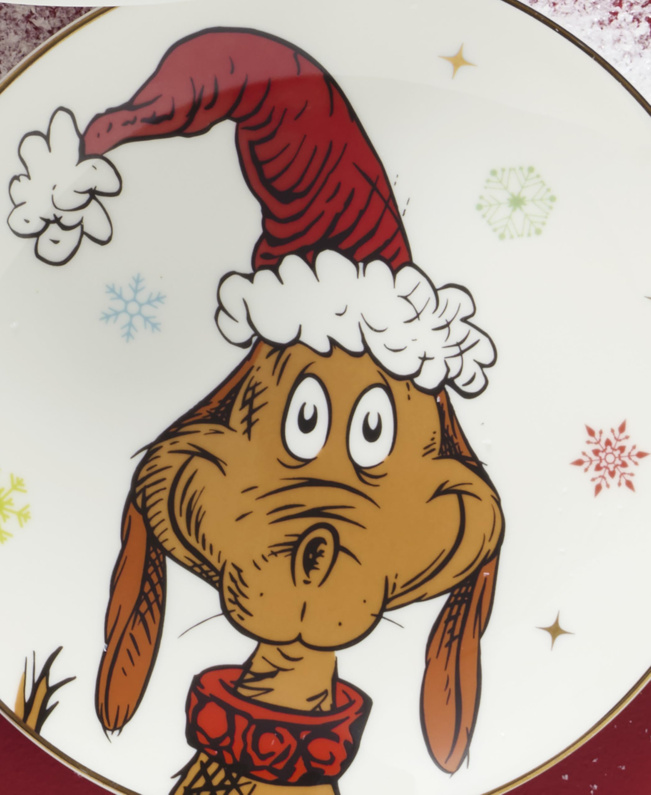 Lenox Merry Grinchmas accent plate salad-portion, perfect for Christmas salads.