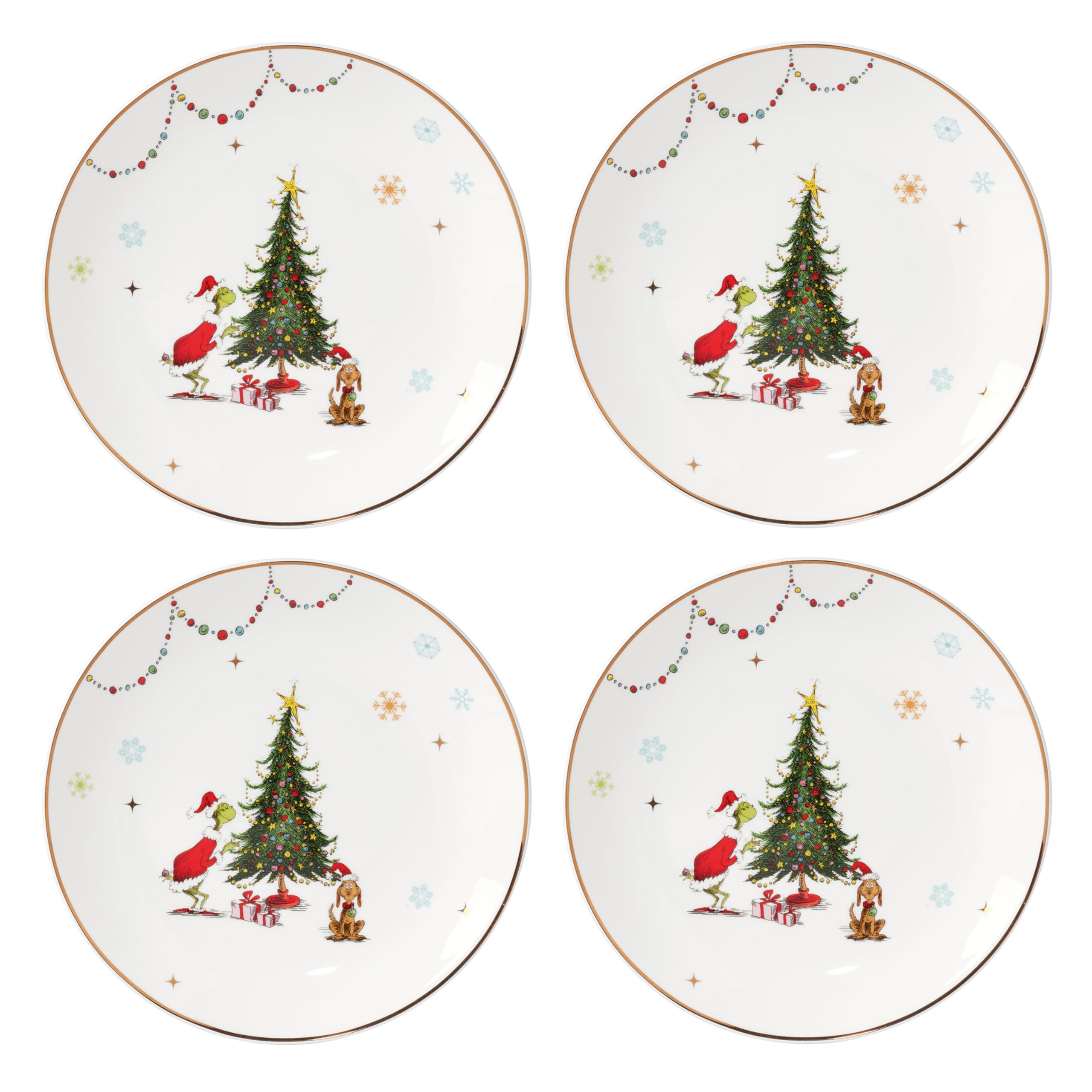 Lenox Merry Grinchmas dinner plate featuring The Grinch for festive holiday dining.
