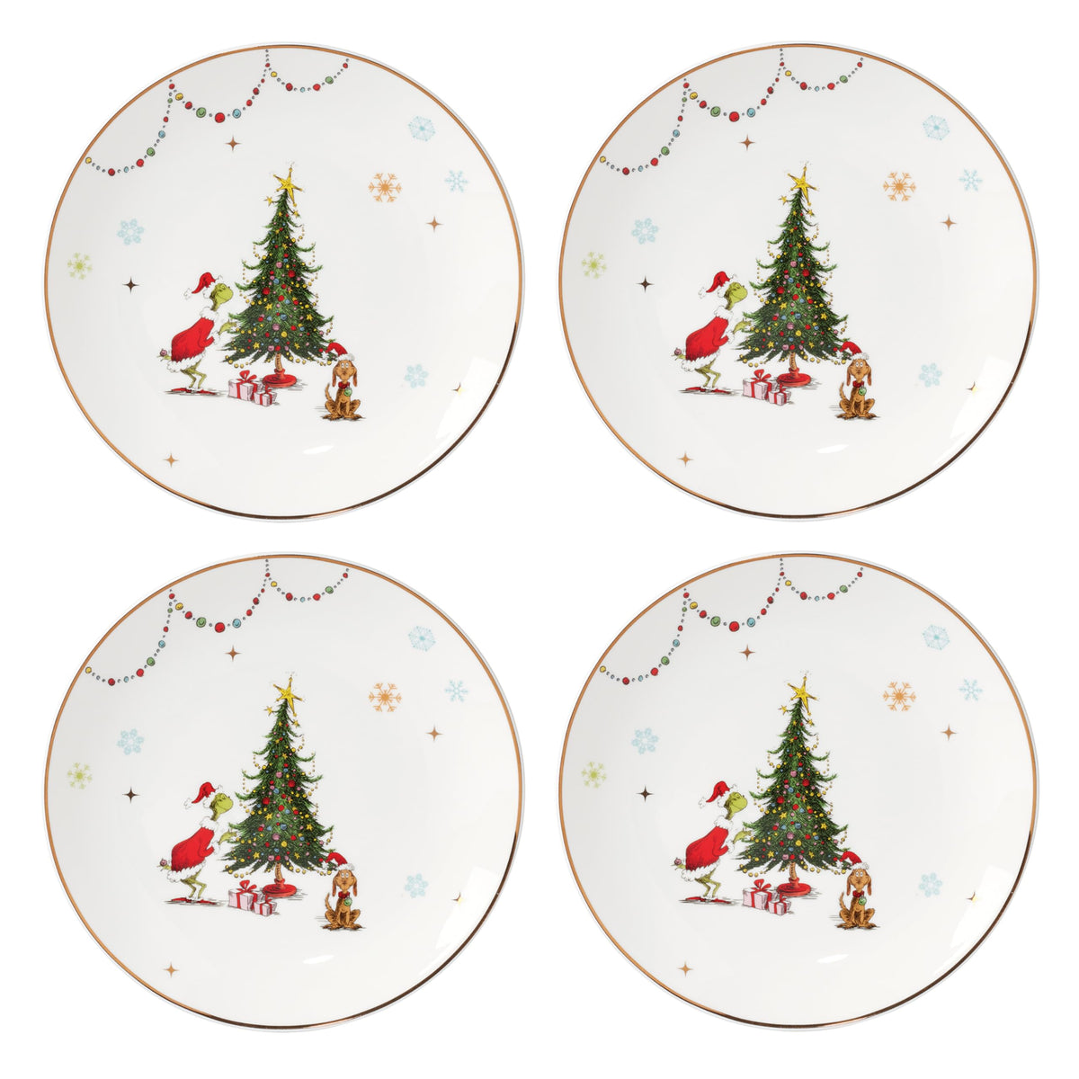 Lenox Merry Grinchmas dinner plate featuring The Grinch for festive holiday dining.