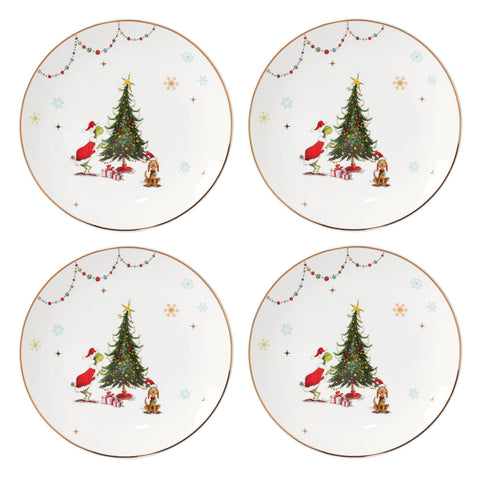 Lenox Merry Grinchmas dinner plate featuring The Grinch for festive holiday dining.