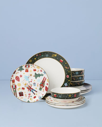 Lenox Nutcracker Ballet accent plates add whimsy to seasonal place settings