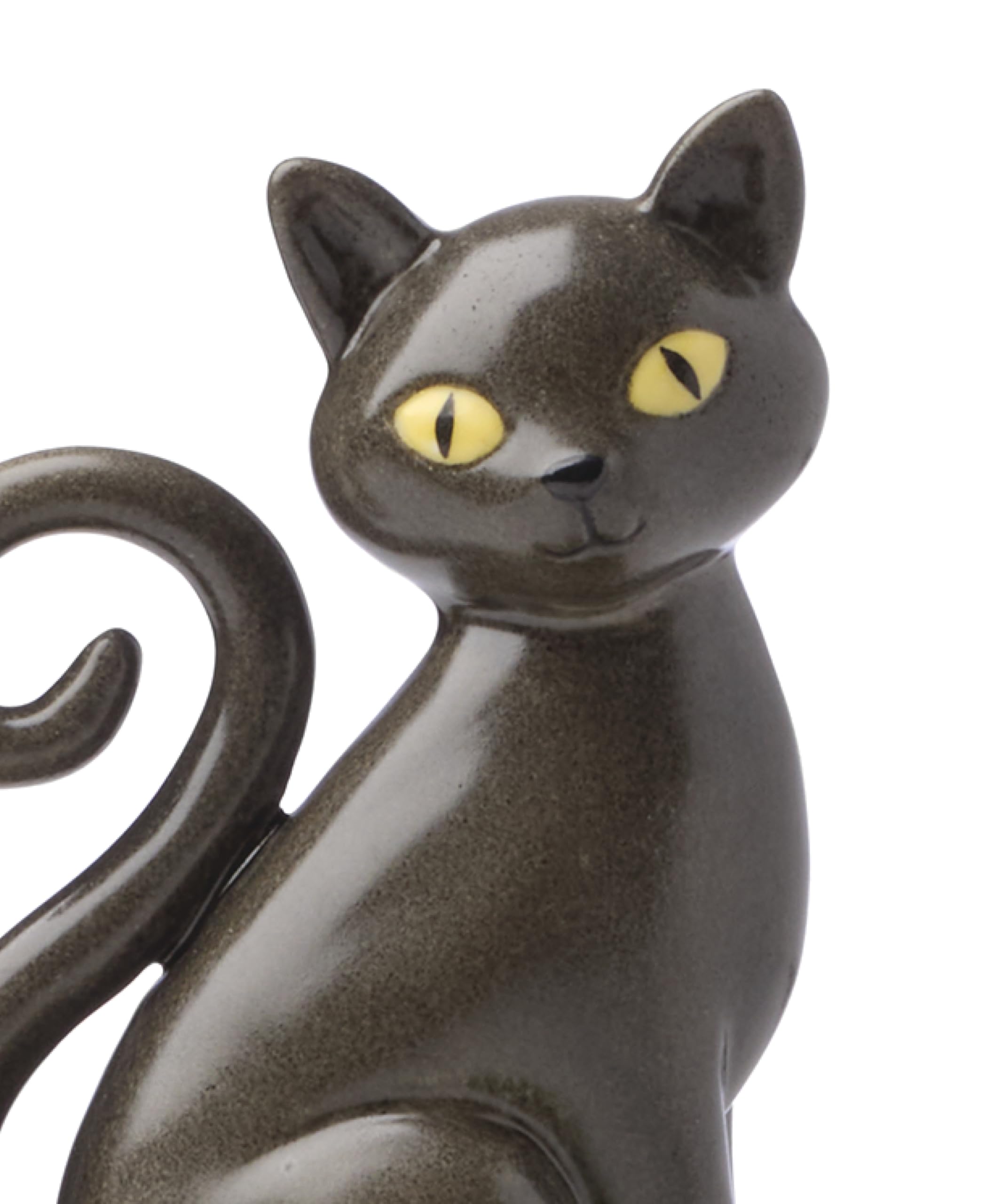 Lenox porcelain candy jar featuring black cat on pumpkin decor