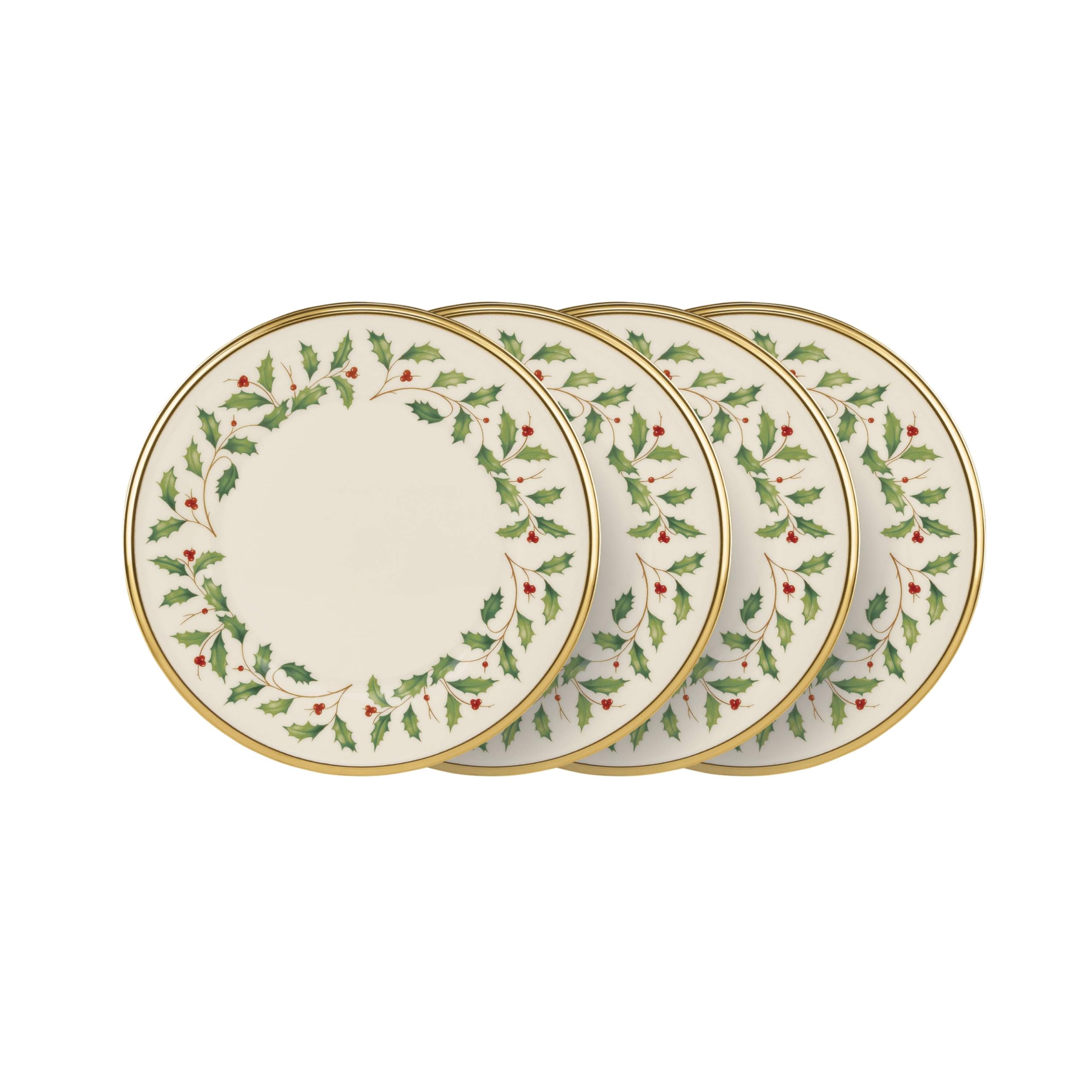 Lenox porcelain plates feature 24K gold trim for luxurious presentation