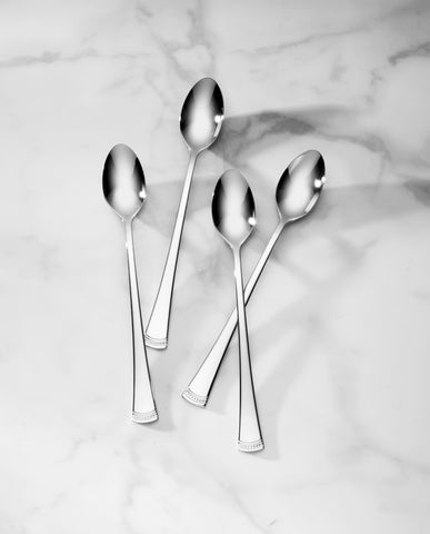 Lenox Portola iced teaspoons set of four arranged for a refined dining table