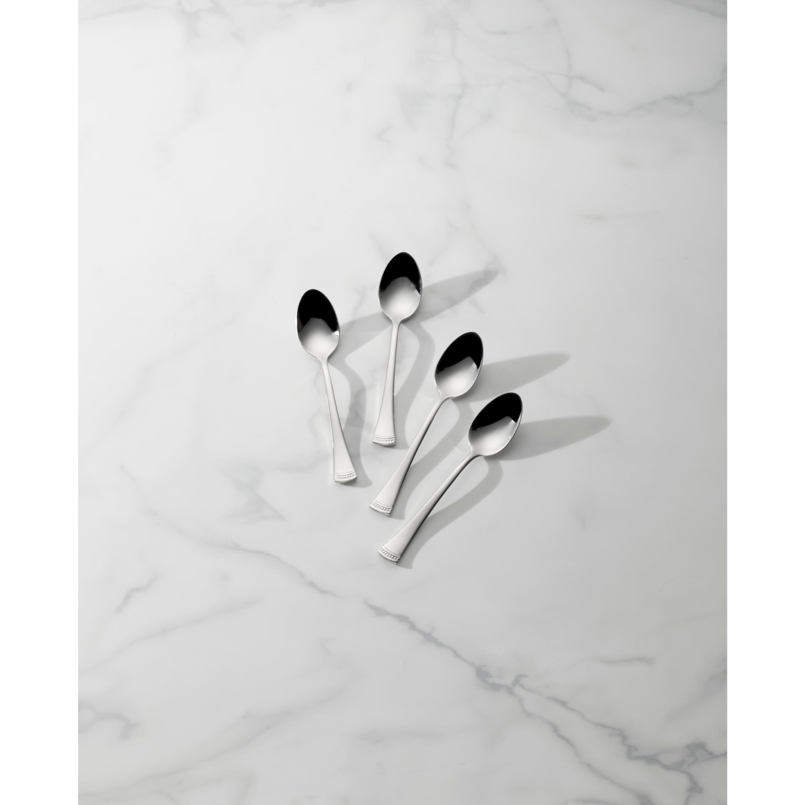 Lenox Portola teaspoons with mirror finish, durable dishwasher-safe design