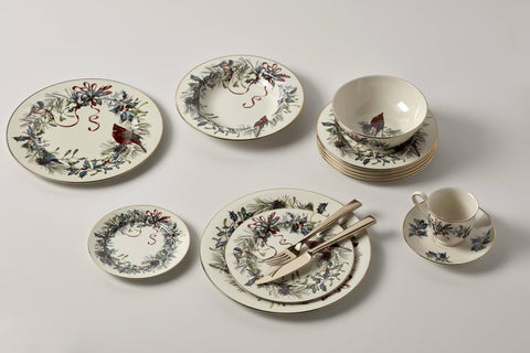 Lenox Winter Greetings plate demonstrates dishwasher-safe convenience for cleanup.