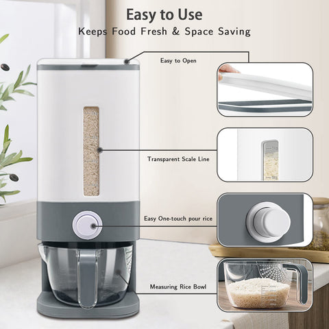 Lenwi rice dispenser transparent scale aids quick portion checks