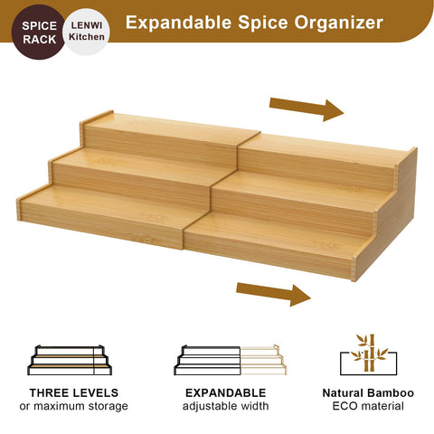 Lenwi spice storage in cabinet keeps bottles neatly organized and accessible for cooking.