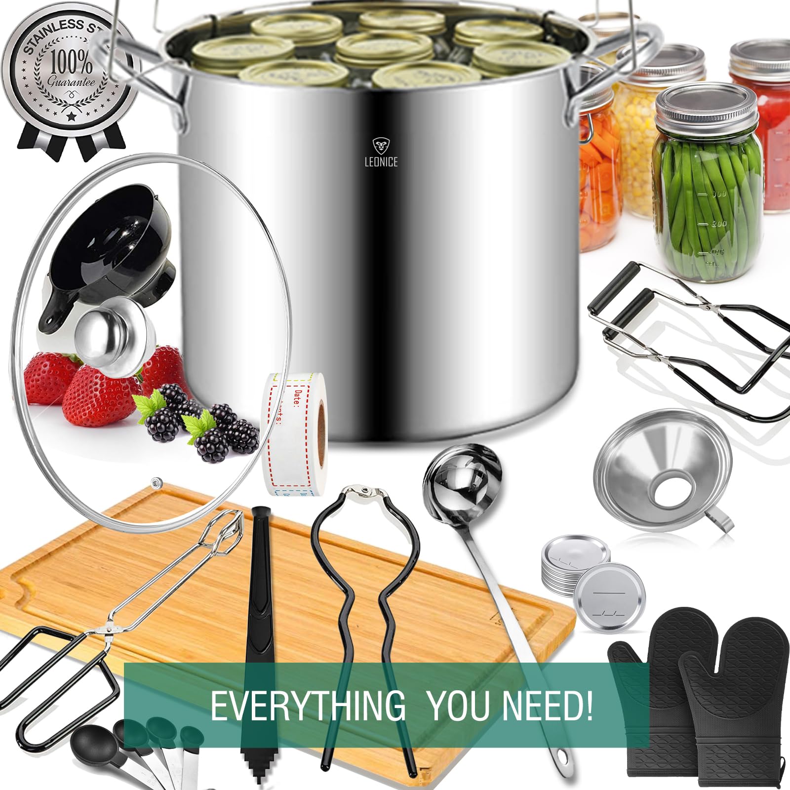 LEONICE 12-inch canning rack securely holds jars for water bath or steam canning