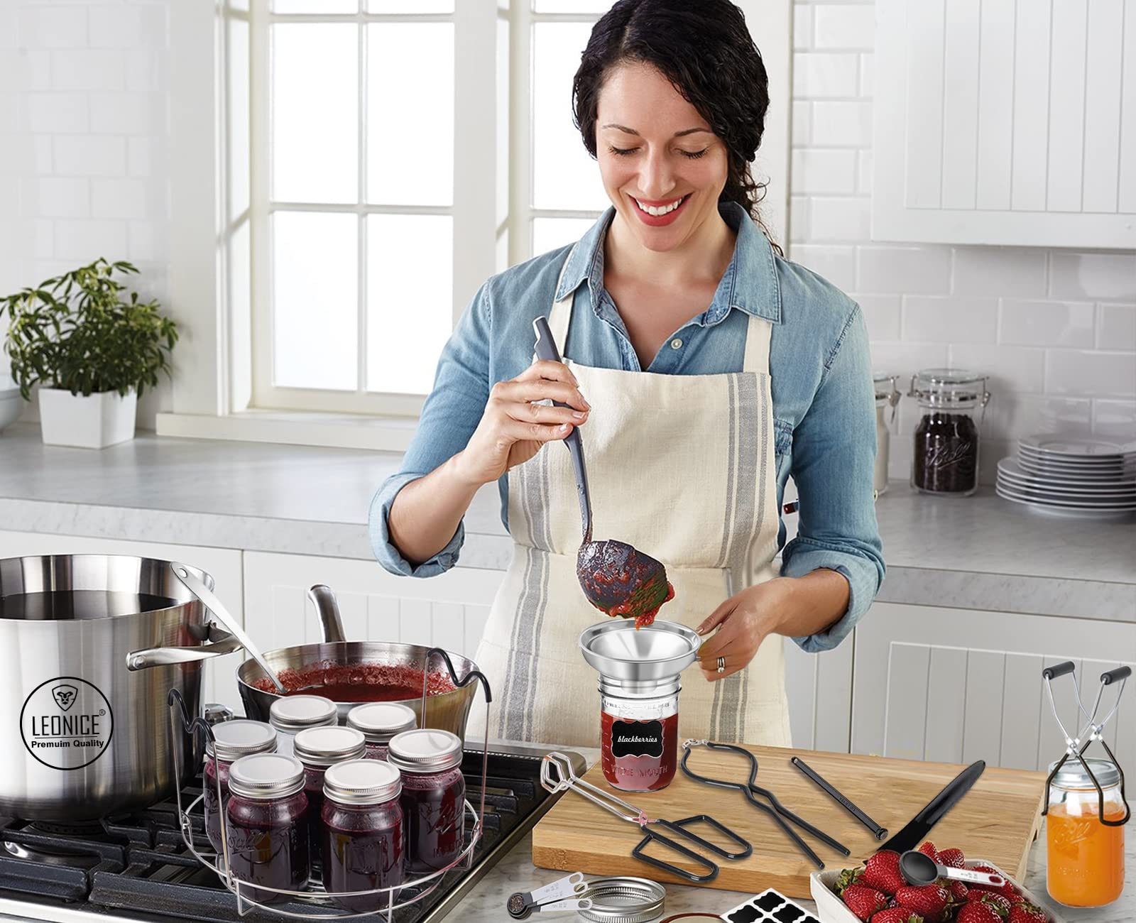 LEONICE jar labels help organize your preserves for easy access.