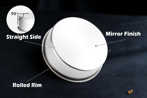 Leonyo 6in round cake pans, mirror-polished surface, effortless release.