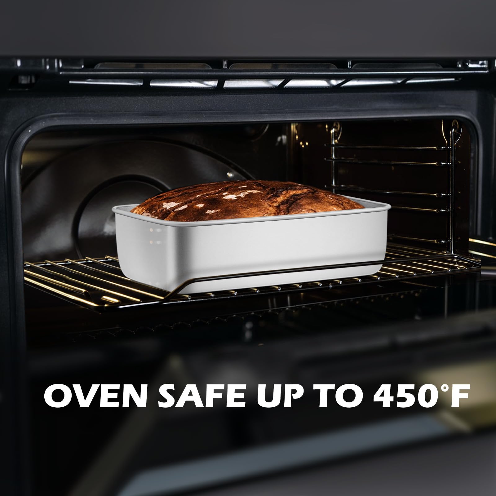 Leonyo meatloaf pan in oven safe up to 450°F for reliable cooking