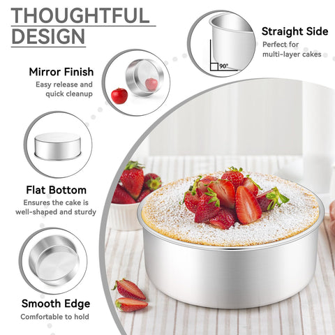 Leonyo stainless steel cake pan set of 2, durable and non-toxic for daily use