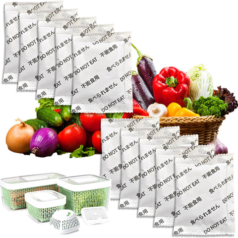 LeoTube 10-pack replacement kit for OXO GreenSaver extends freshness of produce.