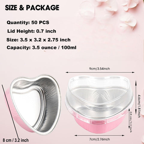LepoHome pink heart cake pans with lids protect desserts from dust and moisture