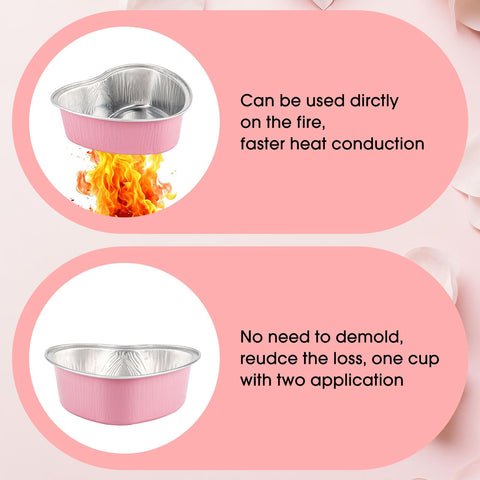 LepoHome mini foiled heart pans hold up to 100 ml per serving