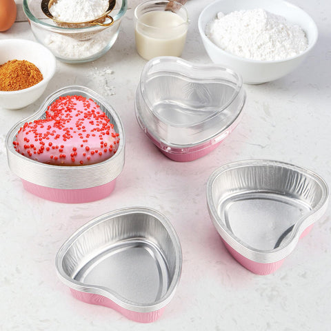 LepoHome heart-shaped tins are oven-safe without lids for quick bakes