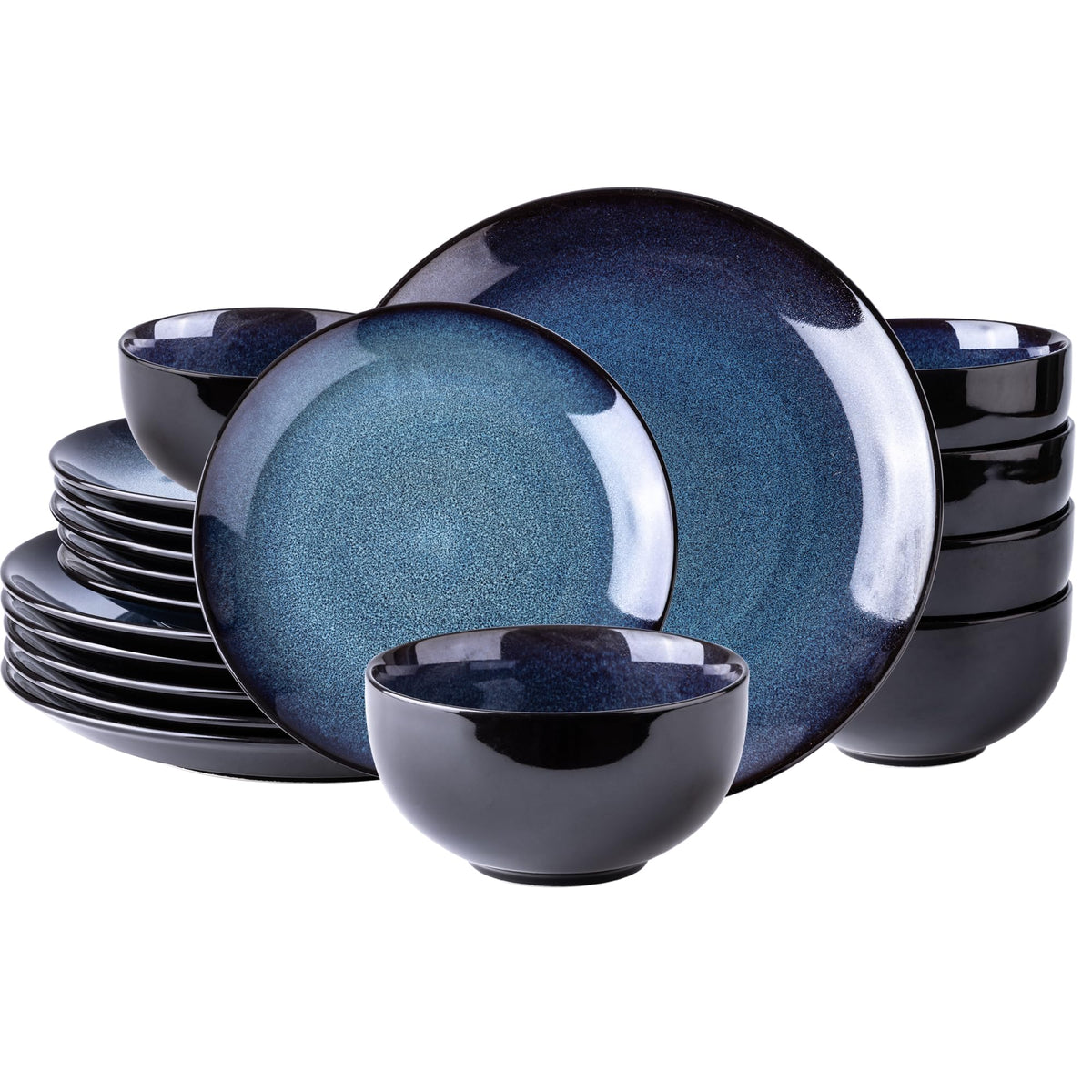 LERATIO blue dinner plate 10.5 inch shows artisan glaze and everyday durability.