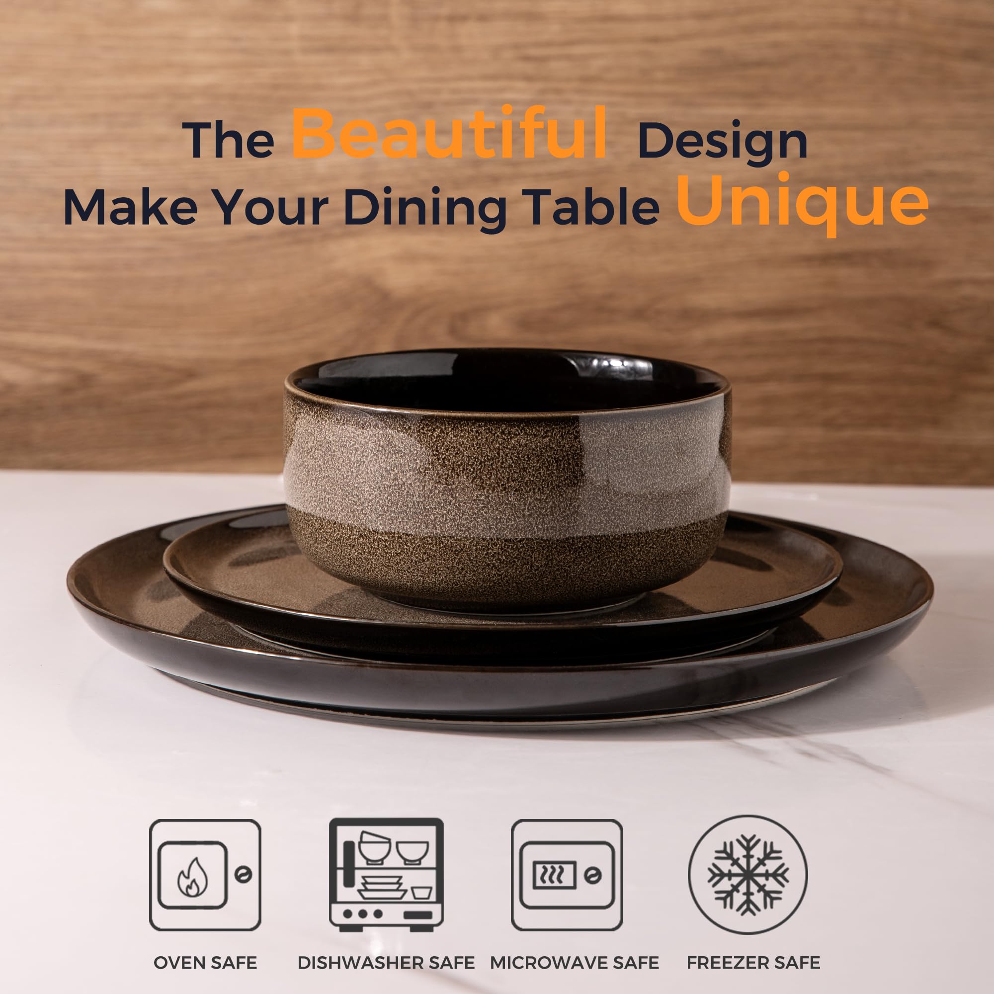 LERATIO 8.25-inch salad plate showing deep-bottom design to help prevent spills.