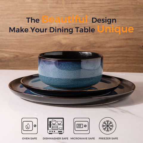 LERATIO ceramic salad plates in rich glaze ideal for portioned meals