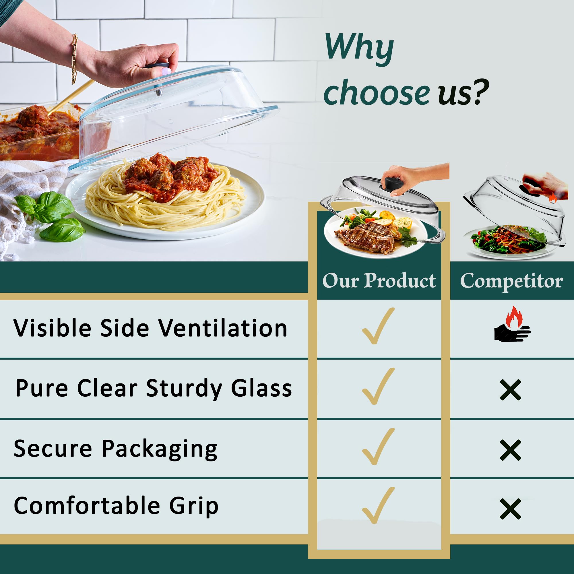 Le'raze dishwasher-safe glass cover ready for quick cleanup