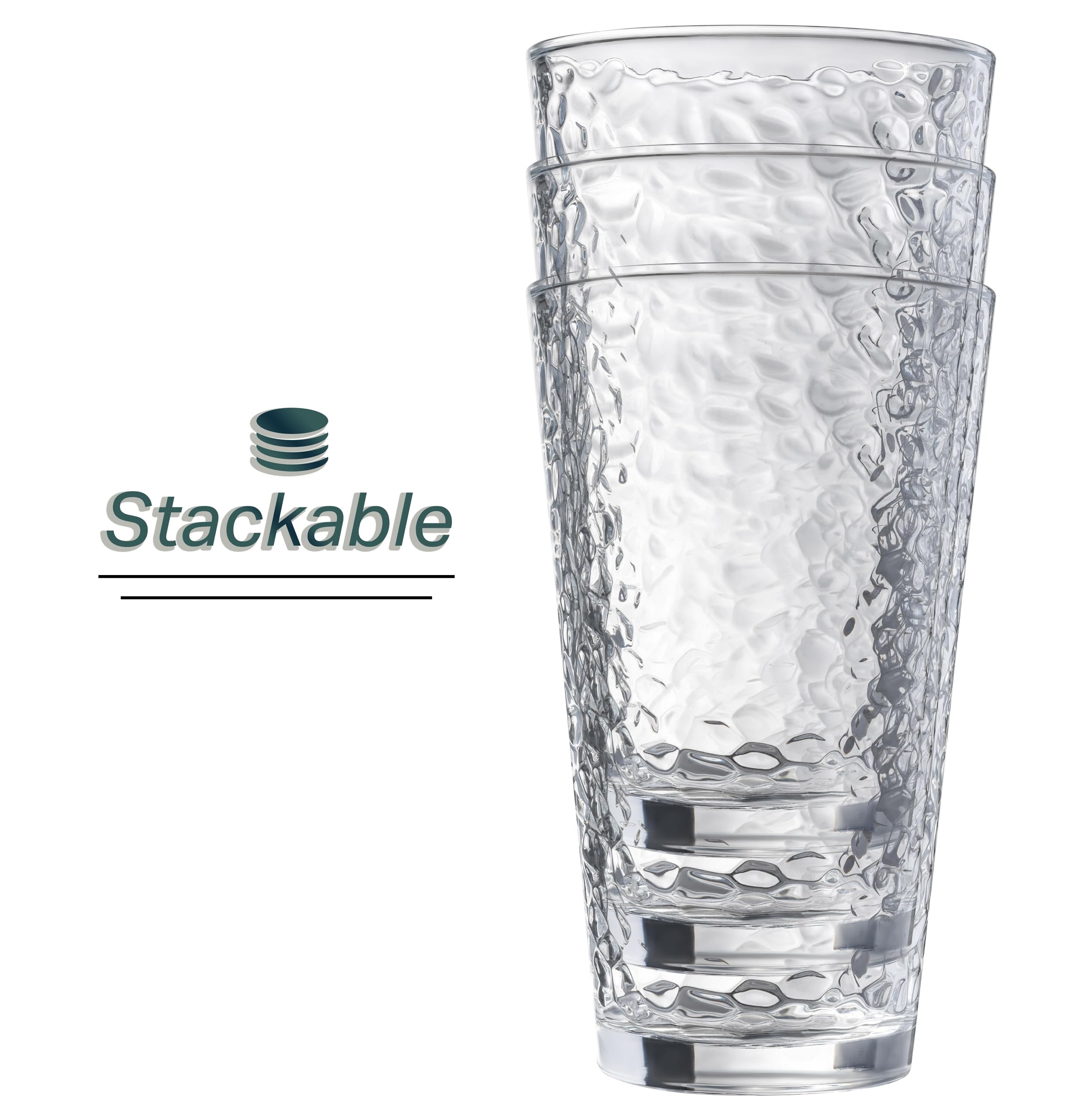 Le'raze dishwasher-safe hammered-glass cups – easy cleaning and sparkling clarity