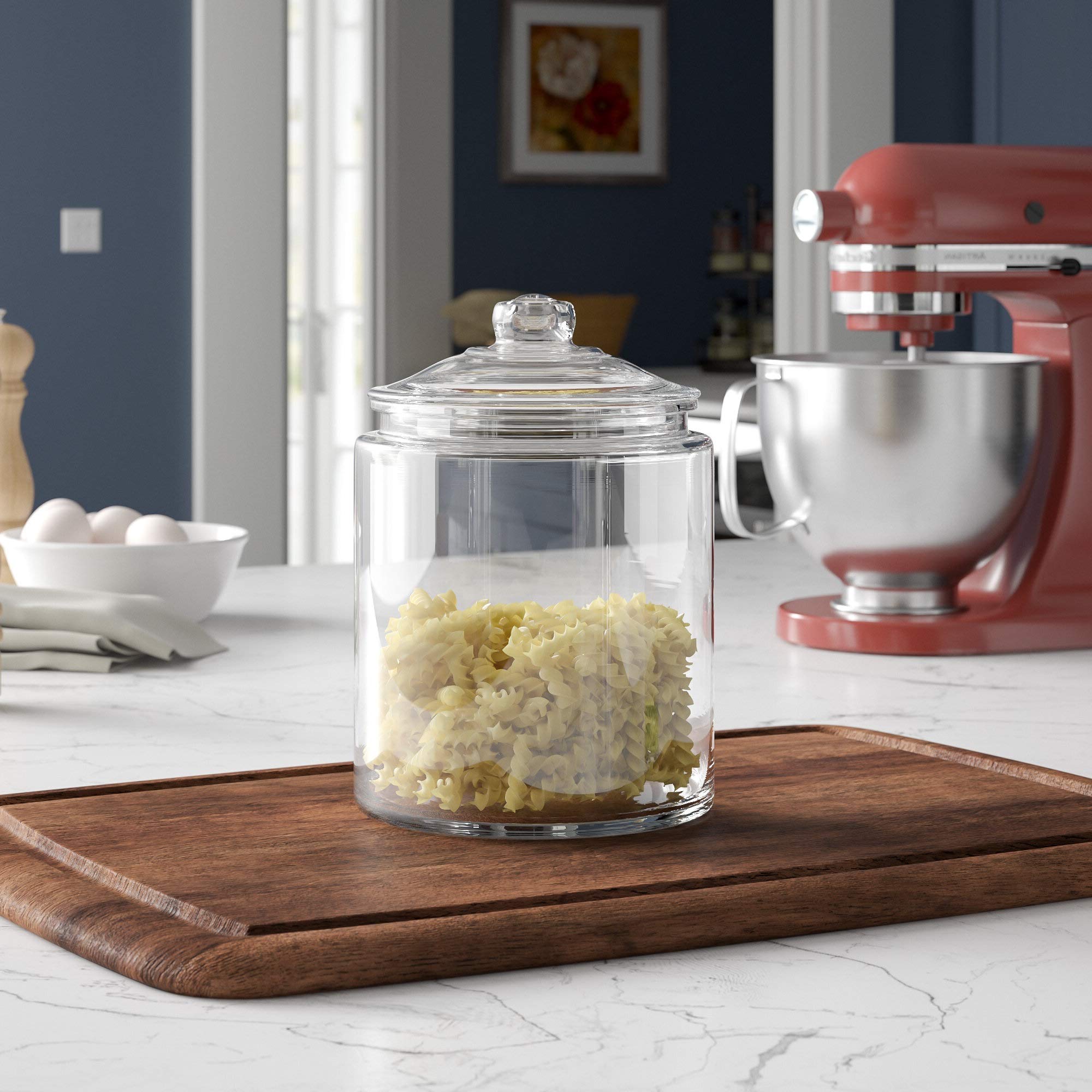 Half-gallon Le’raze jars ideal for flour, sugar, coffee, or snacks.