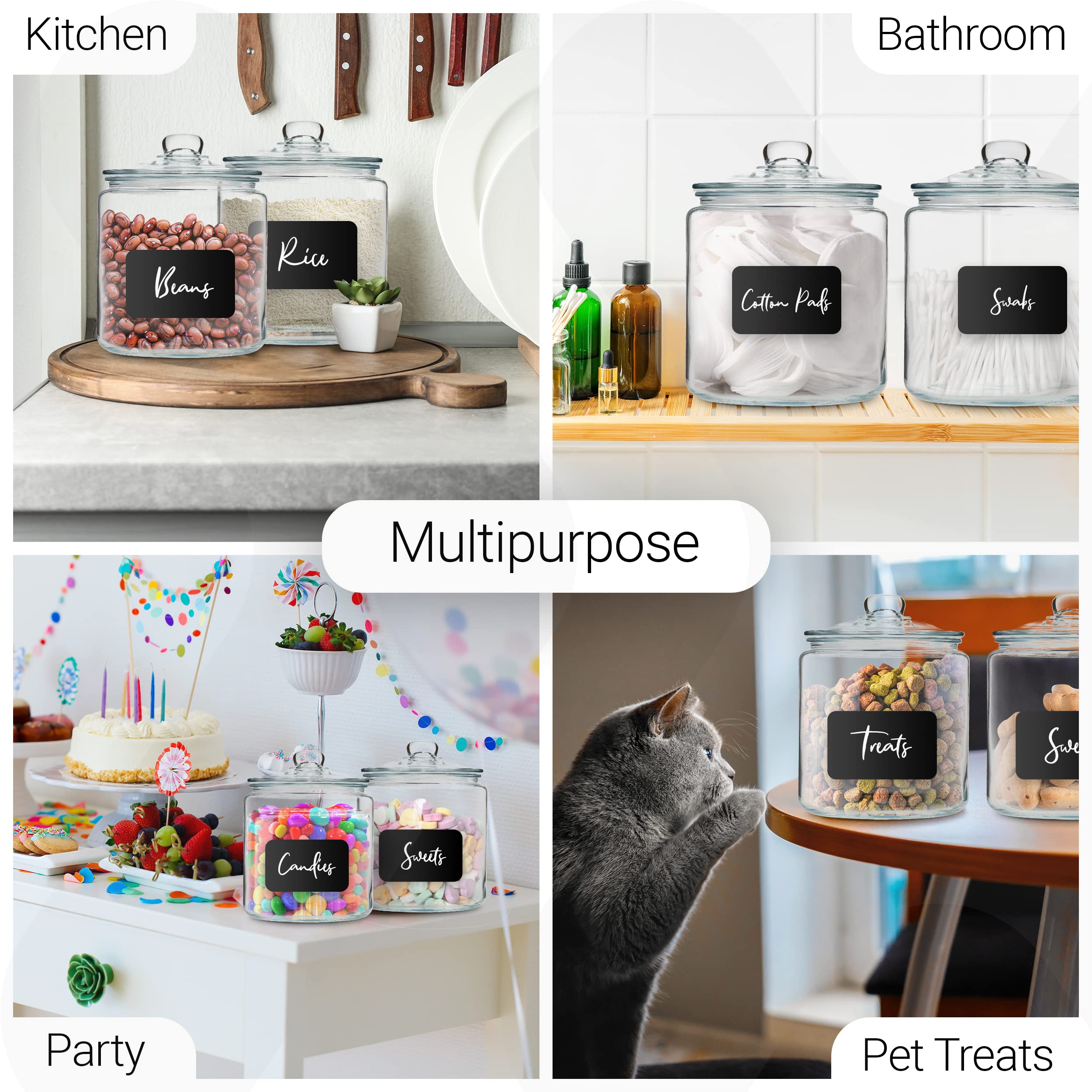 Includes labels and chalk marker for Le'raze canisters.