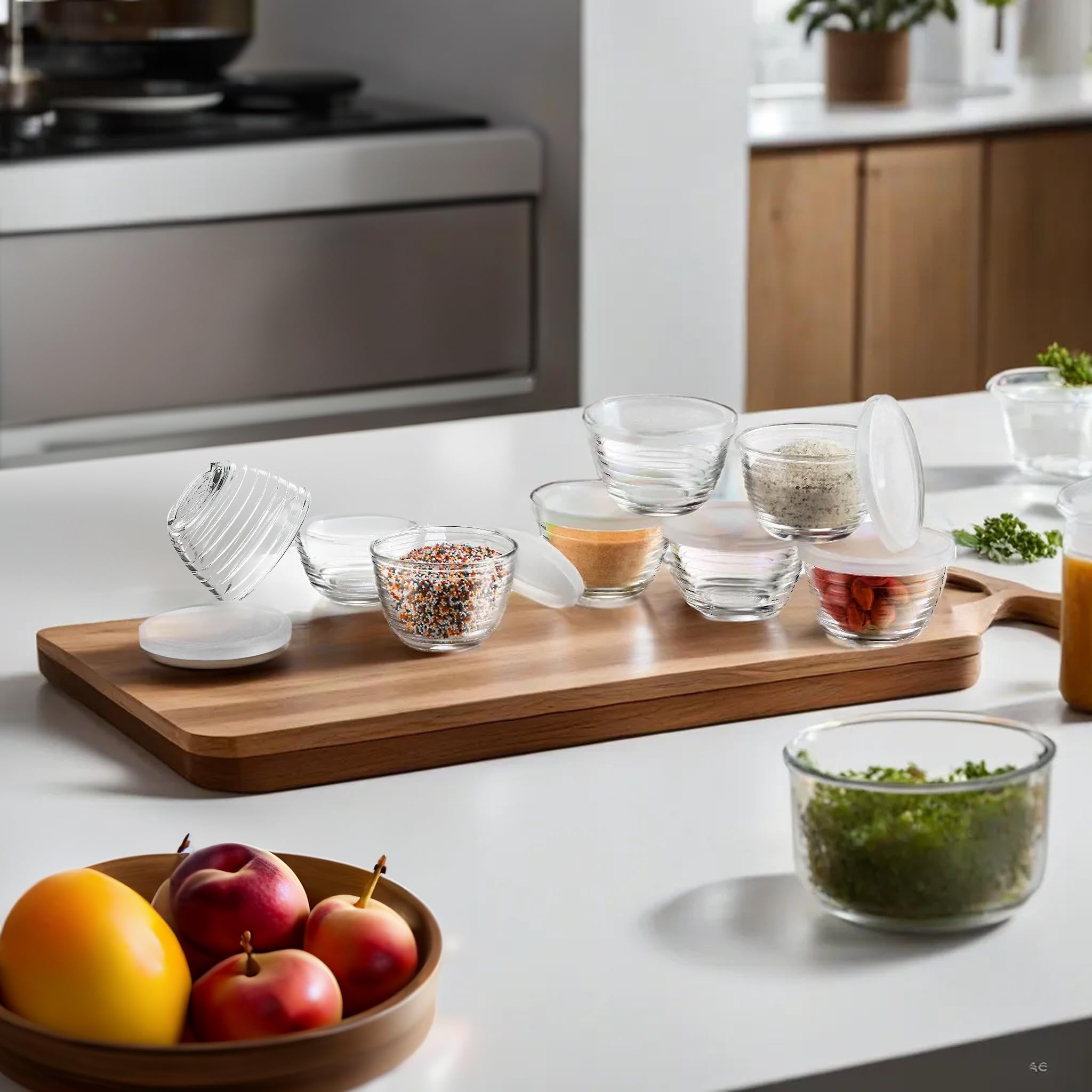 Le'raze portable glass bowls support on-the-go meals and snacks.
