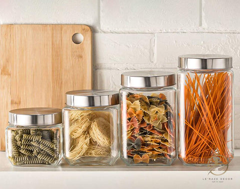 Le'raze square design canister silhouette complements modern counters