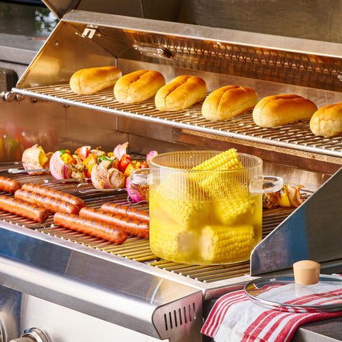 Le'raze transparent borosilicate glass for easy cooking progress checks.