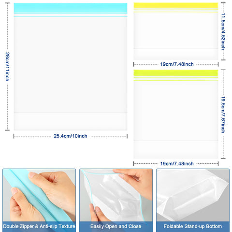 Lerine bags ideal for marinating and freezing ingredients.