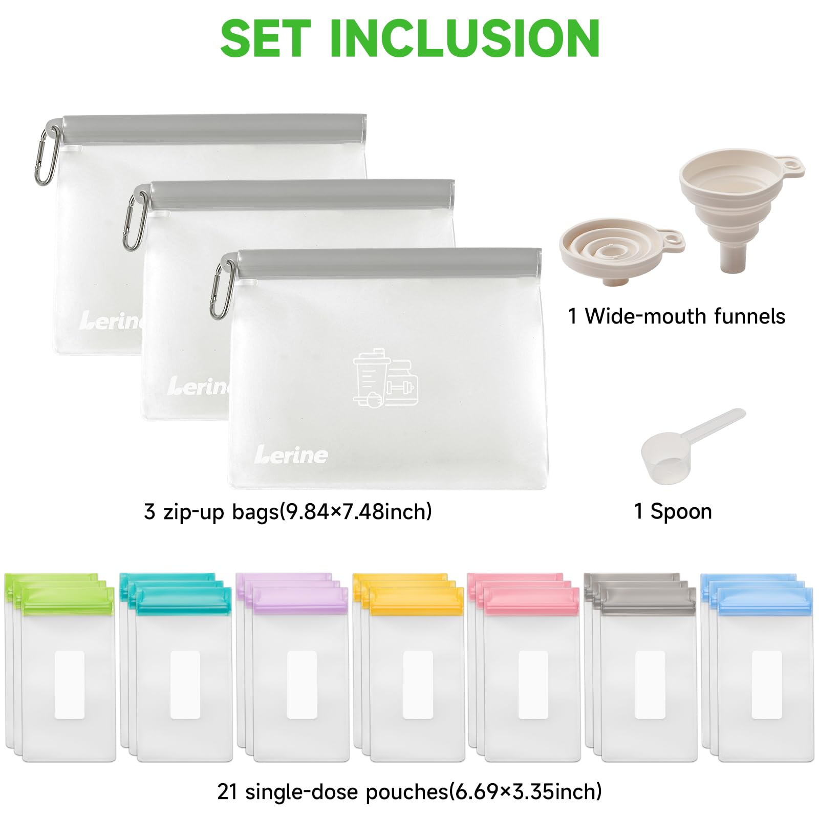 Lerine compact design fits gym bags for organized supplements.