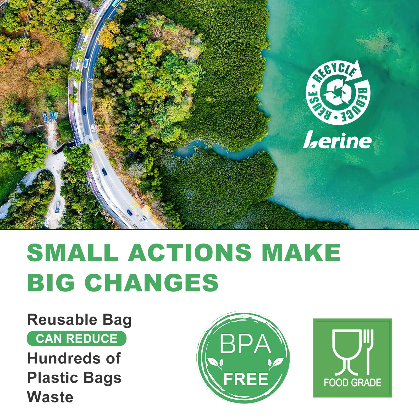 Lerine recyclable design reduces waste with long-lasting reuse.