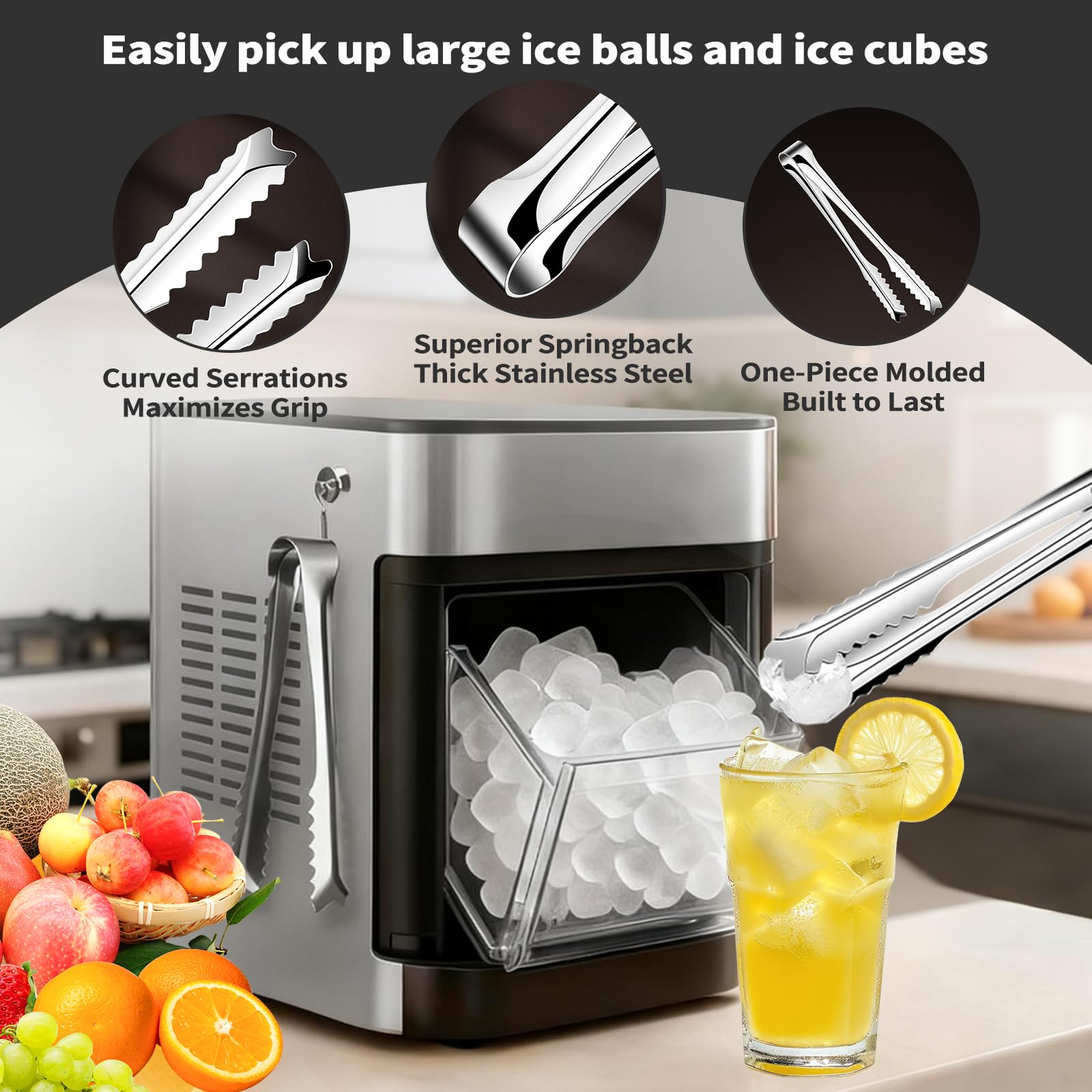 Lersaisfany magnetic hook on fridge keeps tongs within reach.