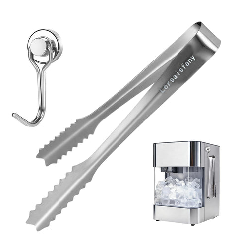 Lersaisfany stainless steel ice tongs grip jumbo ice balls securely.