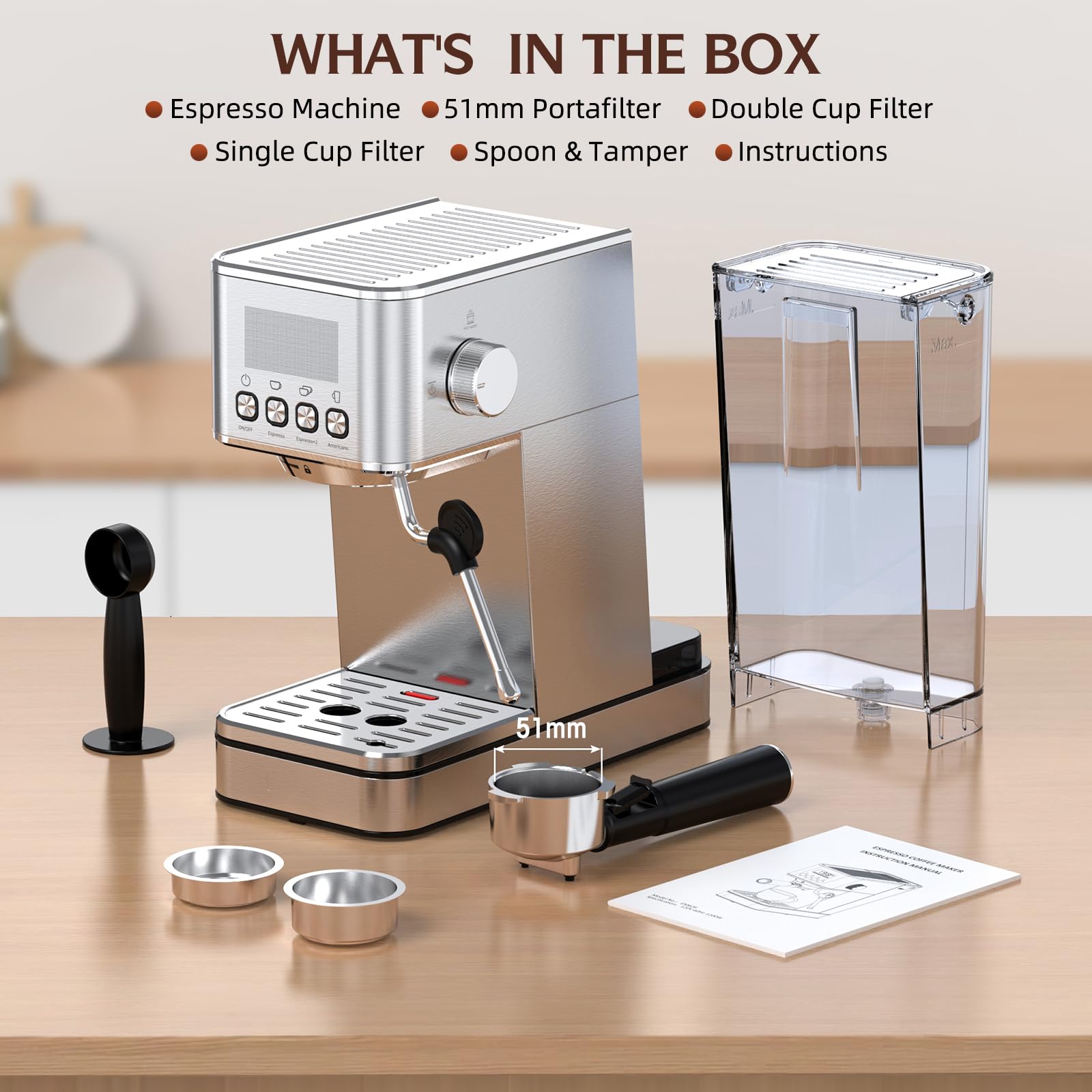 20-bar extraction image highlights robust flavor and full-bodied espresso.