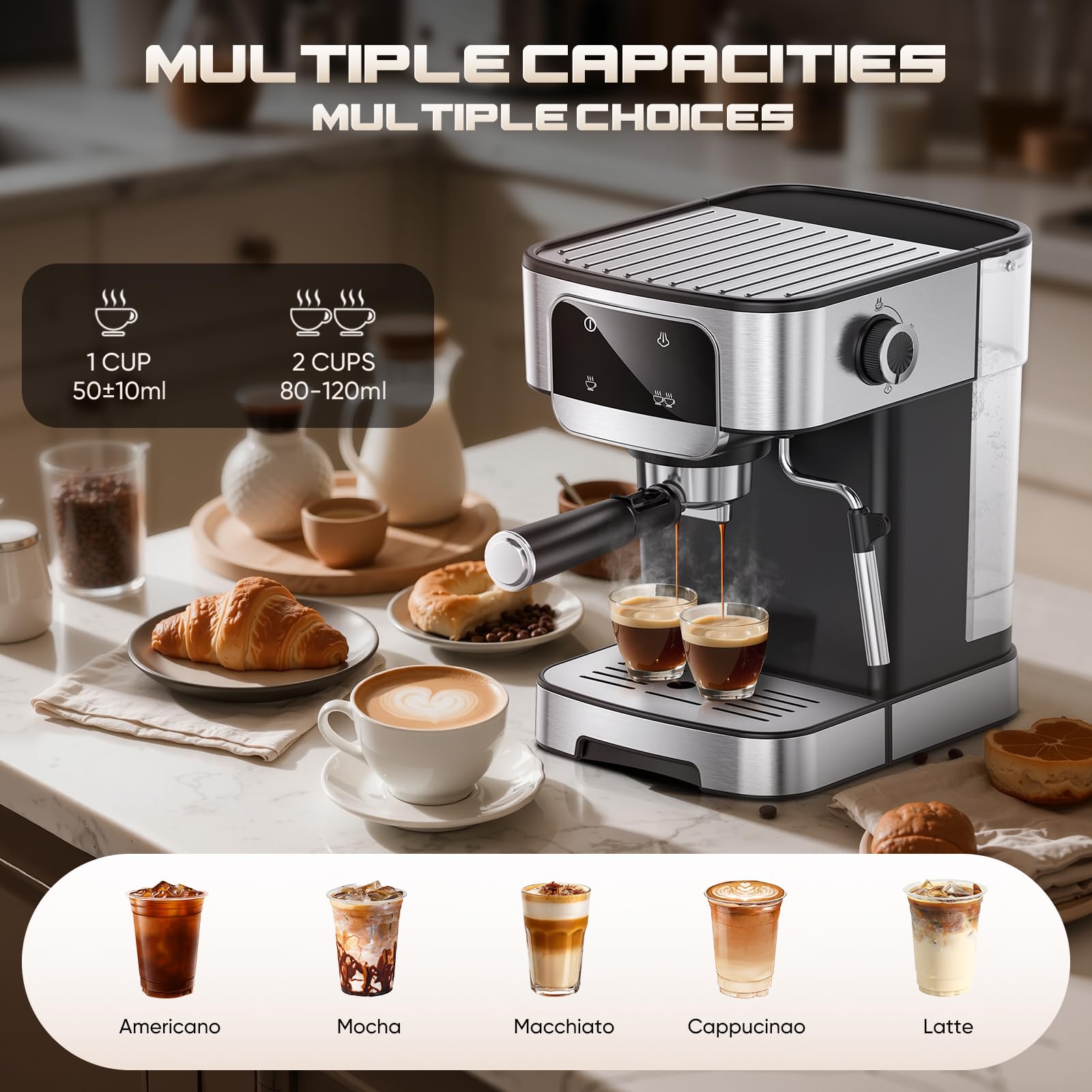 LERTIN latte art moment shows cafe-quality drinks at home.