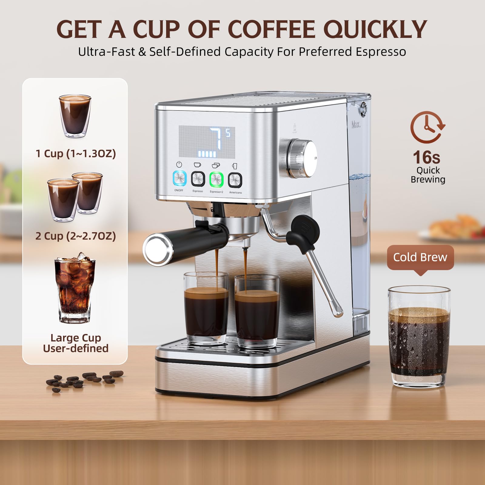 LERTIN stainless-steel design highlights durability and resistance to wear.