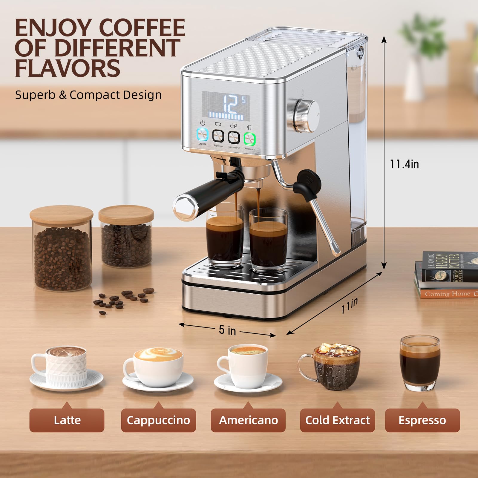 Water tank 57.5 oz is easy to refill and use.