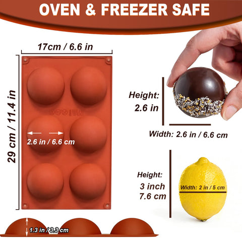 Lerykin six-hole silicone mold ideal for mousse domes and jelly drops