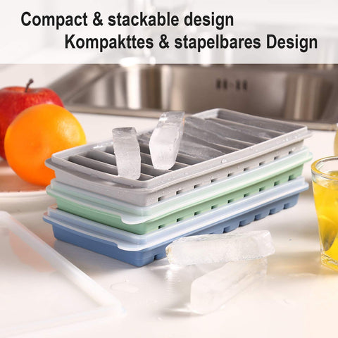 LessMo rectangular narrow ice-stick tray fits small-mouth bottles for quick cooling