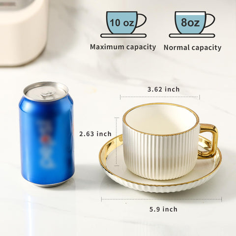 LETAOTAO cappuccino cups with gold trim add elegance to any table