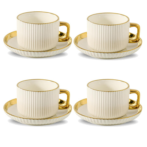 LETAOTAO cappuccino cups with saucers 8oz for café-style serving at home