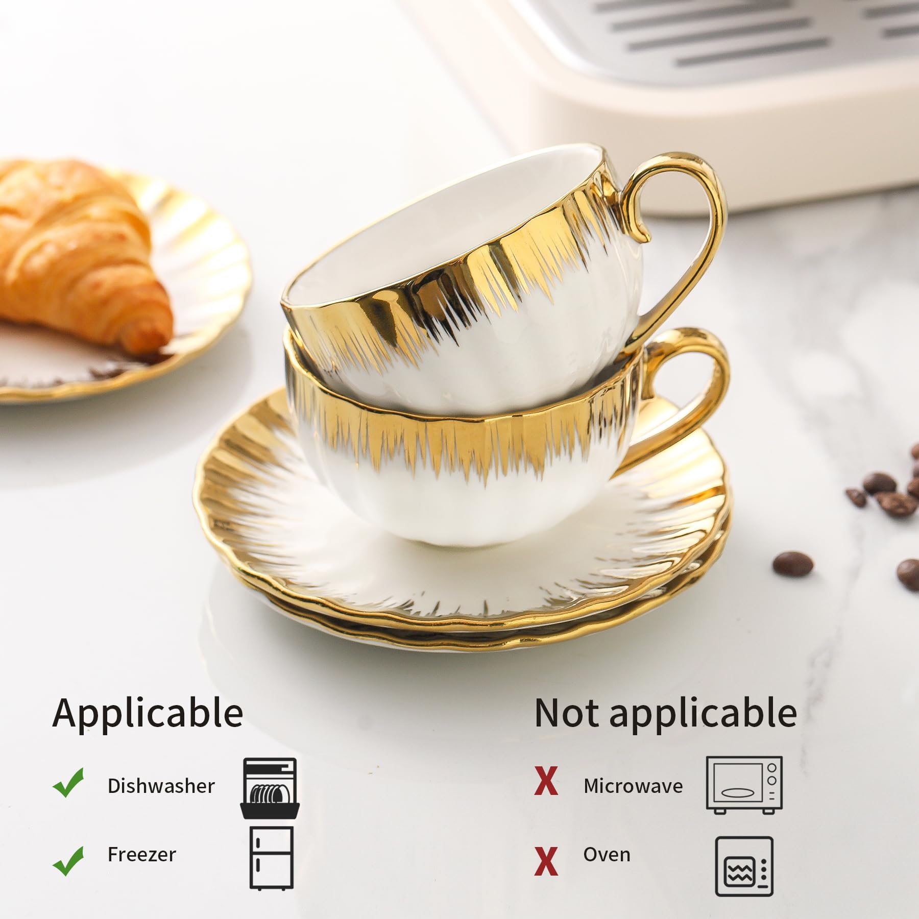 LETAOTAO porcelain cups with white glaze for durable daily use.