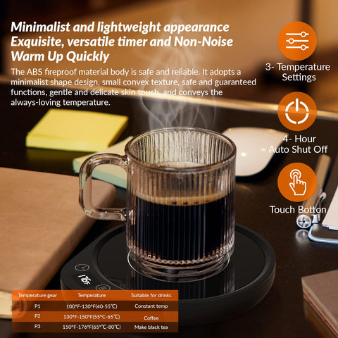 letme mug warmer heating plate with a mug on top