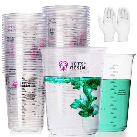 LET'S RESIN 32oz resin mixing cup with precise scales for accurate measurements.