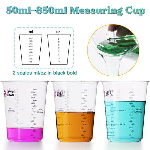LET'S RESIN clear PET cup offers thickness and durability for robust mixing.